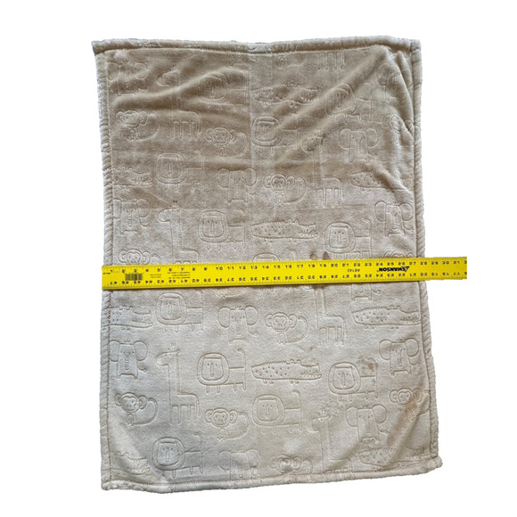 Liam and Lilly Brown Animals Baby Kids Blanket Embossed Monkey Lion Giraffe - Picture 7 of 8